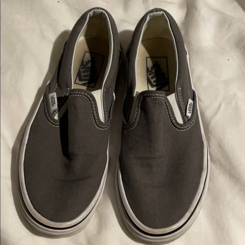 Dark gray slip on vans